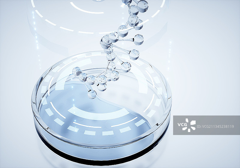 3D渲染的培养皿和病毒图片素材