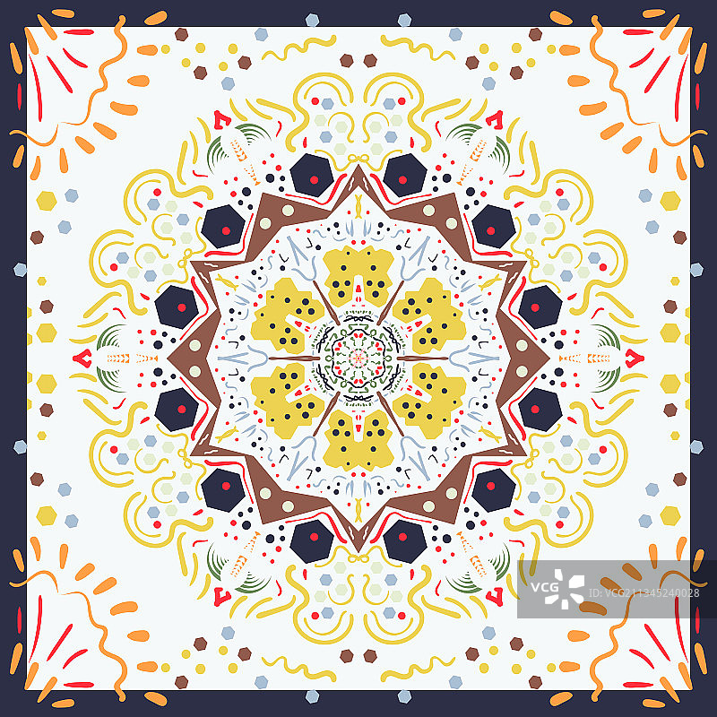 围巾用正方形图案图片素材