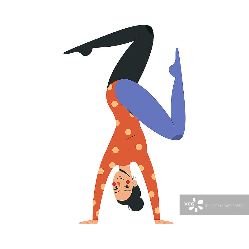 身穿彩色服装的微笑女杂技演员图片素材