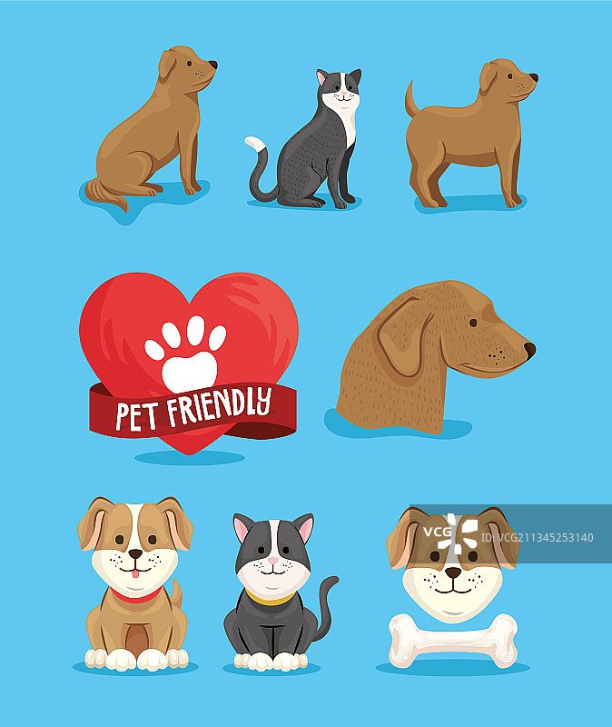 8个宠物友好图标图片素材