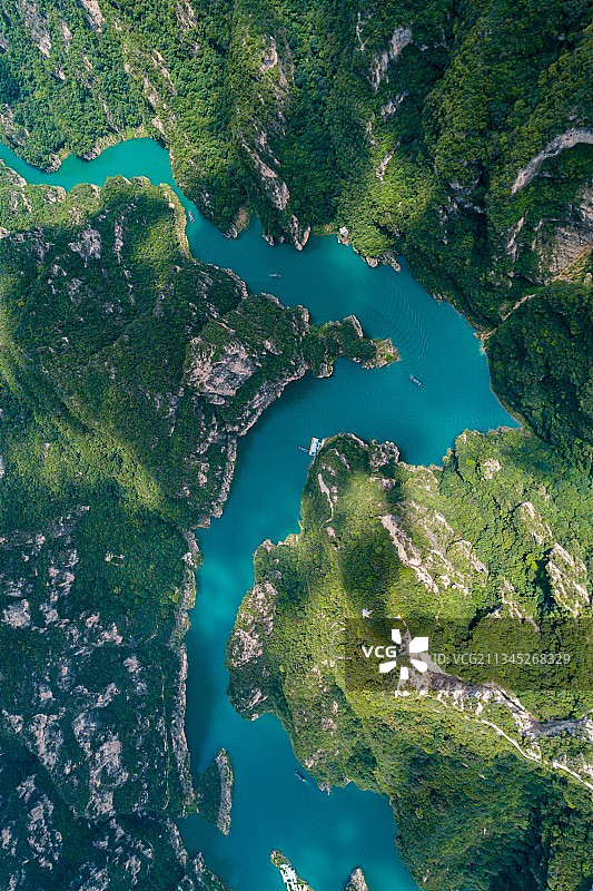 中国河南焦作峰林峡风景区航拍视角图片素材
