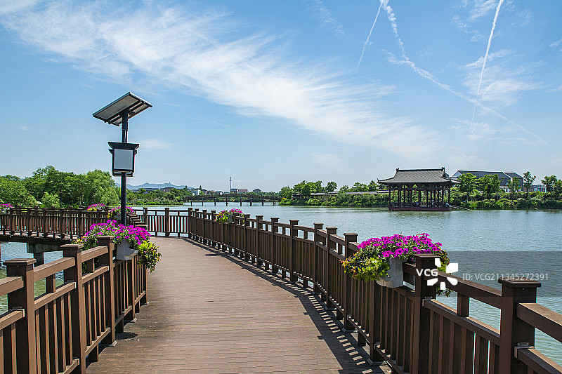 丁山湖 杭州 临平 塘栖镇 丁山村 塘超小径 园林 绿道图片素材