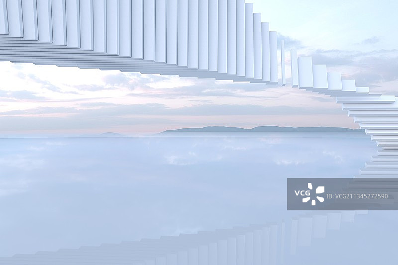 3D现代简洁砖墙空间背景图片素材