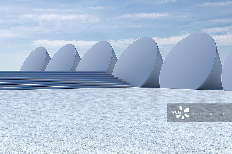 3D现代简洁砖墙空间背景图片素材