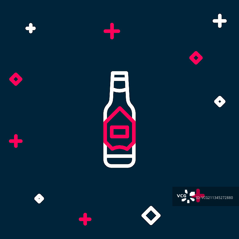 蓝色背景上的辣椒酱线条图标图片素材