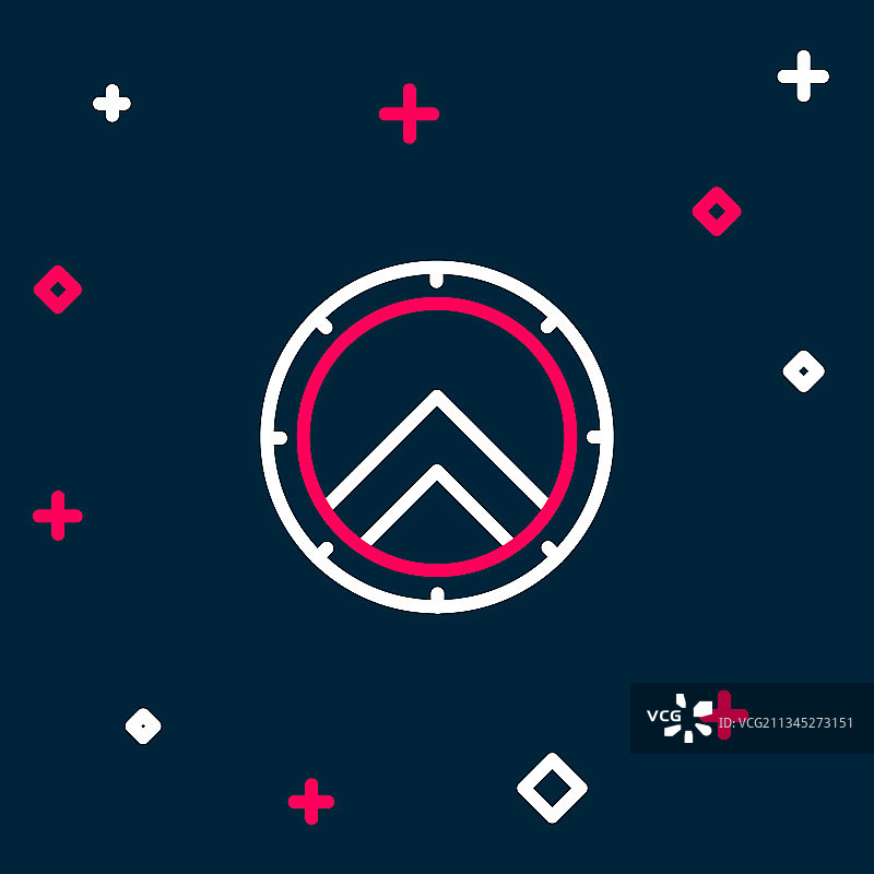 线条希腊盾牌与希腊装饰图标图片素材