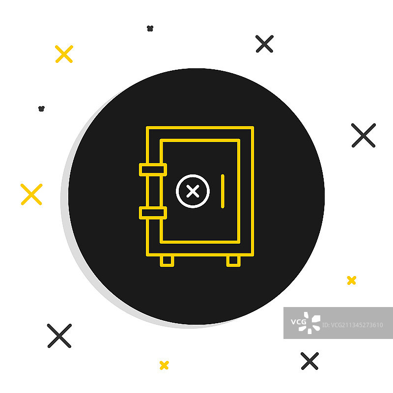 线条保险箱图标白色背景图片素材