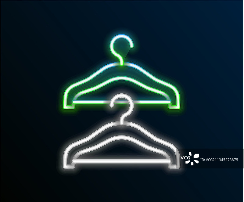 发光霓虹衣架标志图片素材