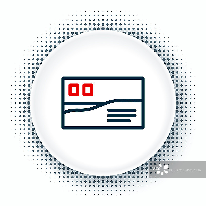 白色背景上的明信片旅行线图标图片素材