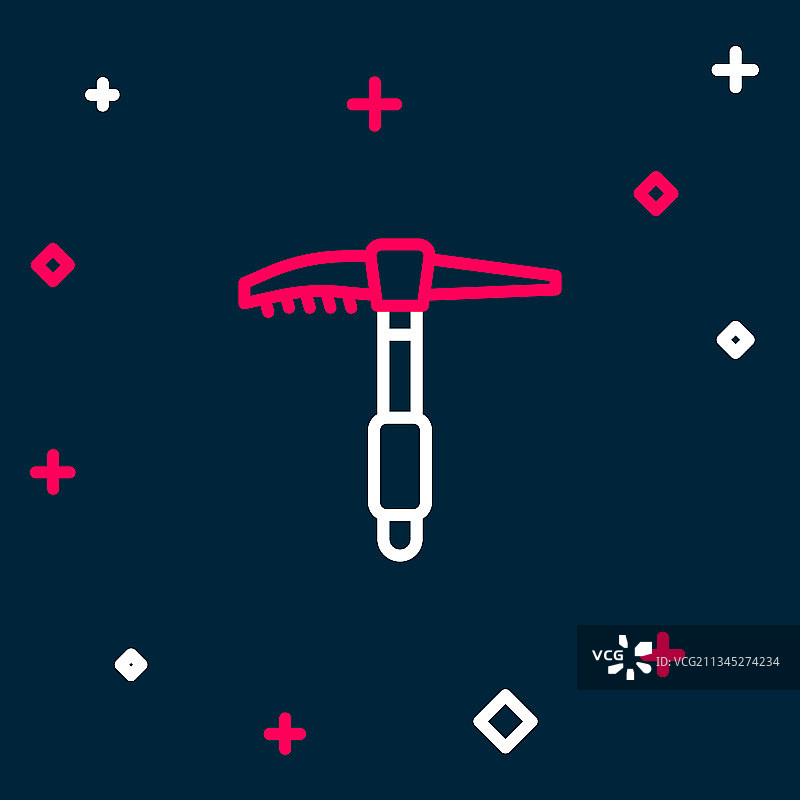 蓝色背景上的冰镐图标图片素材