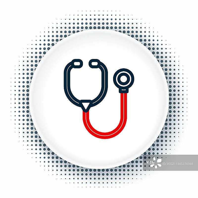 听诊器医疗器械图标线条图片素材