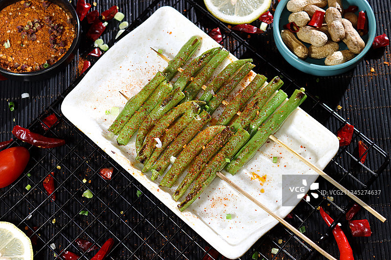 烧烤四季豆图片素材