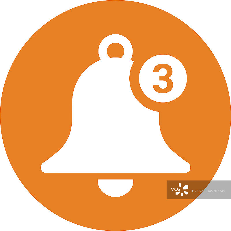 橙色铃铛通知图标设计图片素材