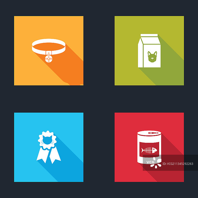 宠物猫狗项圈套装，含名牌、食物袋图片素材