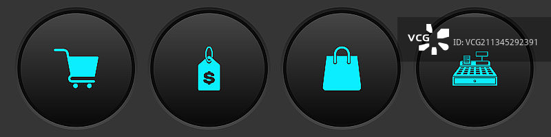 购物车、美元价格标签和手提包图片素材