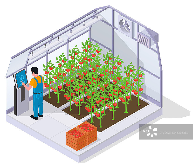 现代温室2.5D概念图片素材