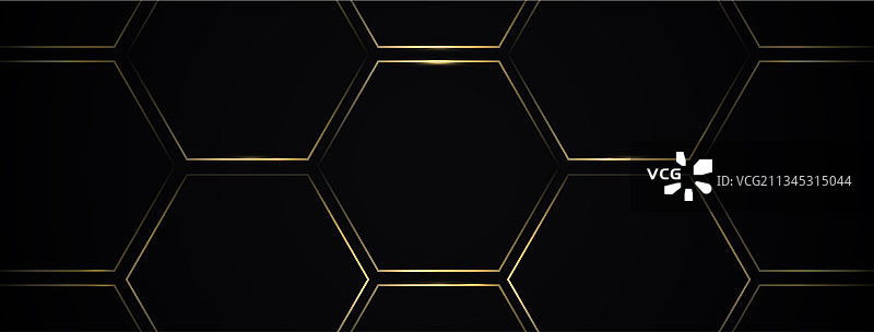 抽象金色线条六边形几何图案图片素材