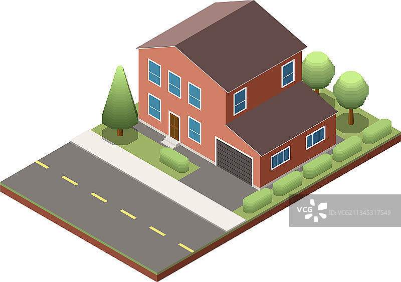 2.5D郊区住宅图片素材