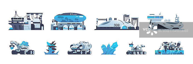 火星探测外星人基地和殖民地图片素材