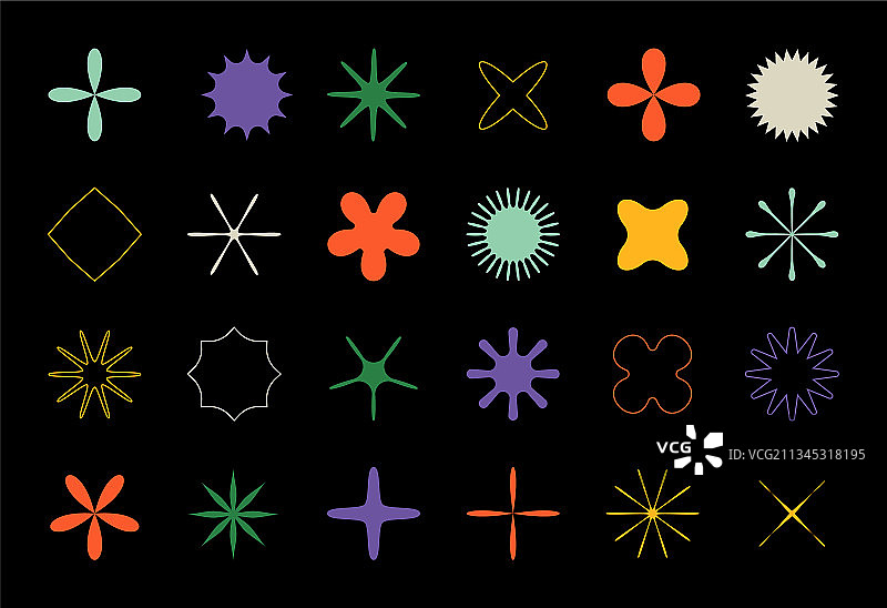 粗野主义风格的极简几何花卉图片素材