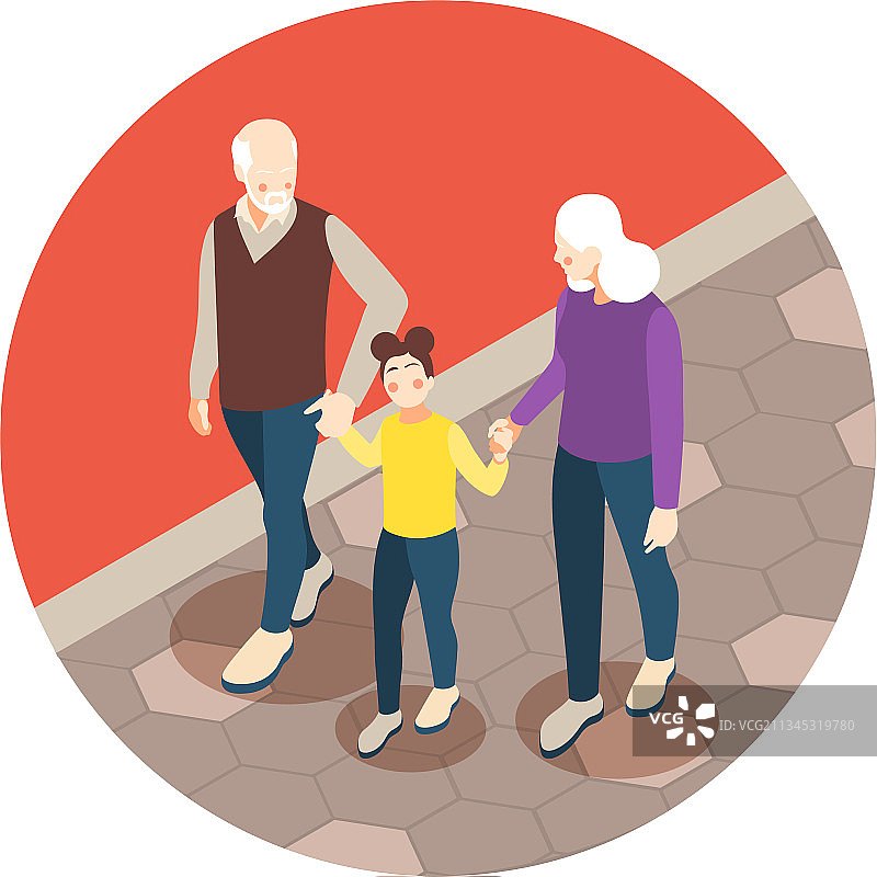 2.5D祖父母组合图片素材