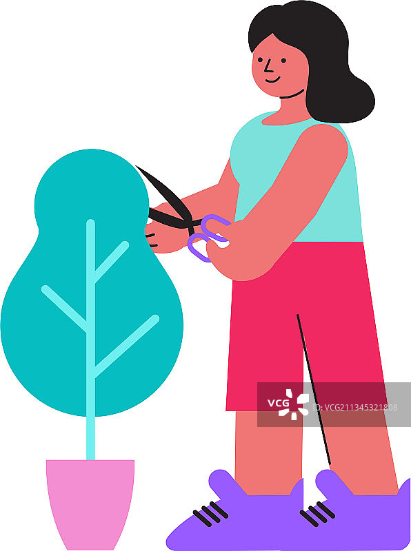 花艺扁平风格图标图片素材