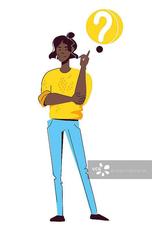 身穿黄色衣服的年轻现代非洲裔美国女人图片素材