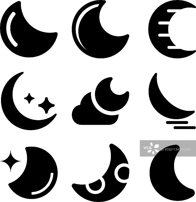 月亮图标合集图片素材