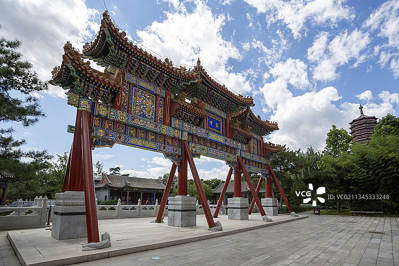 中国园林博物馆，牌楼图片素材