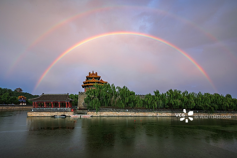 风雨过后，故宫彩虹图片素材