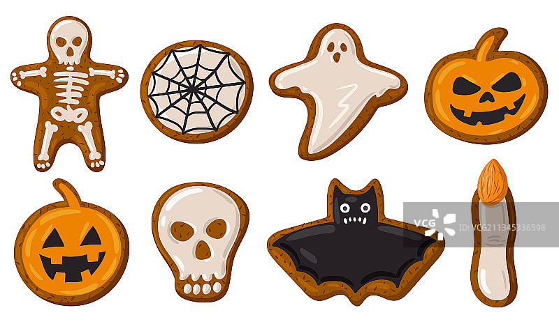 卡通万圣节姜饼饼干图片素材