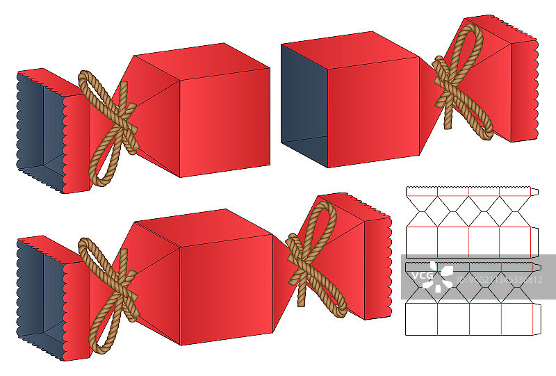 盒包装模切模板设计3d模型图片素材