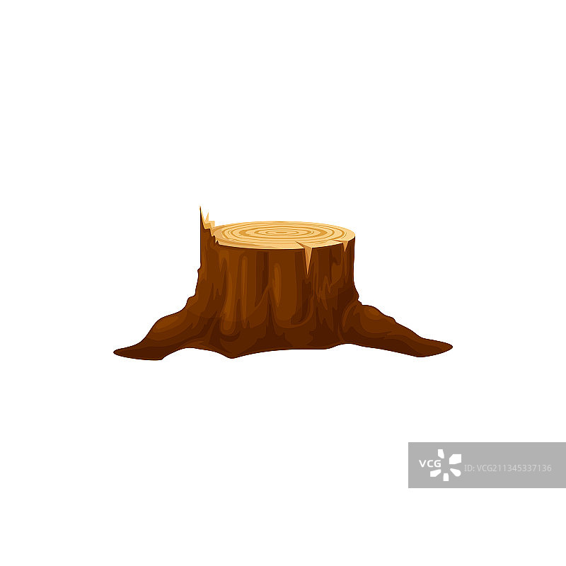 切割木桩孤立树干图标图片素材