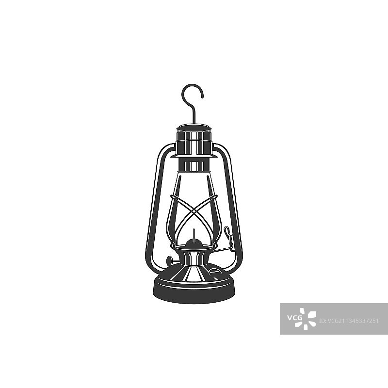 矿业油灯单色灯笼图标图片素材