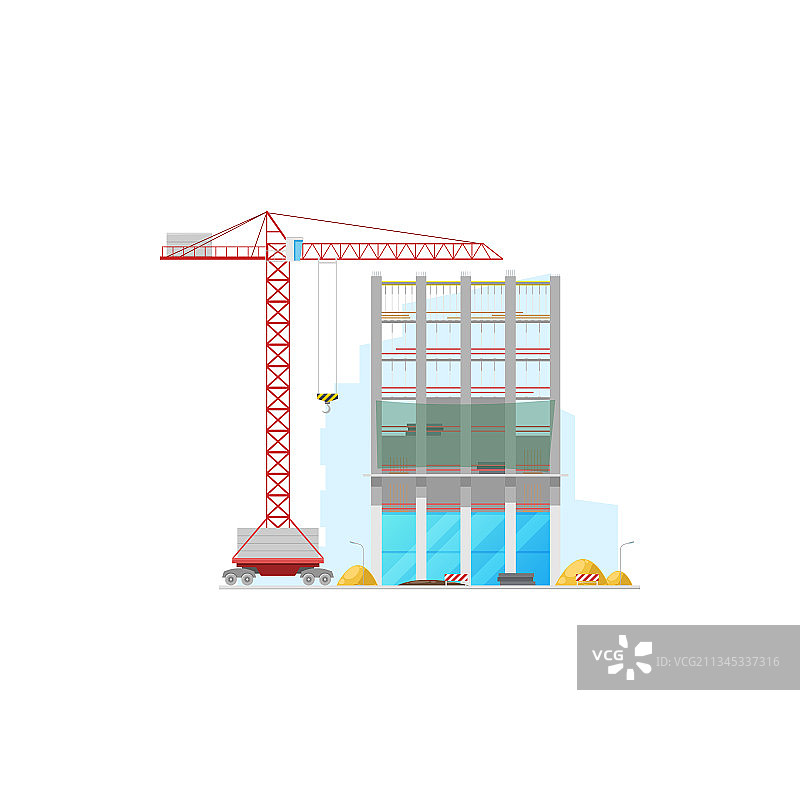 孤立的摩天大楼建筑工地图片素材