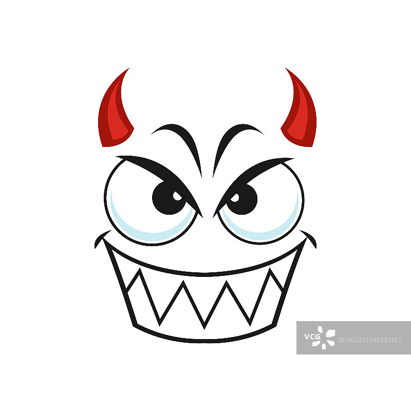 卡通恶魔笑脸表情符号图片素材
