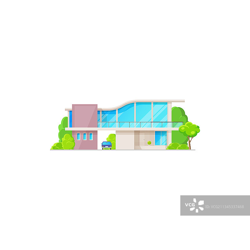 现代乡村城市别墅汽车图片素材