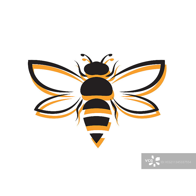 白色背景上的蜜蜂设计（易于编辑）图片素材