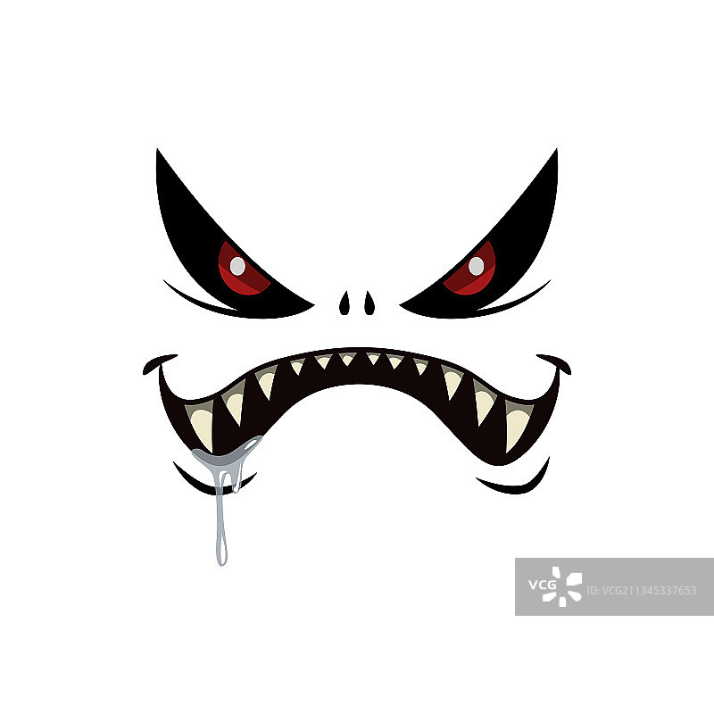 怪物脸孤立图标卡通表情图片素材