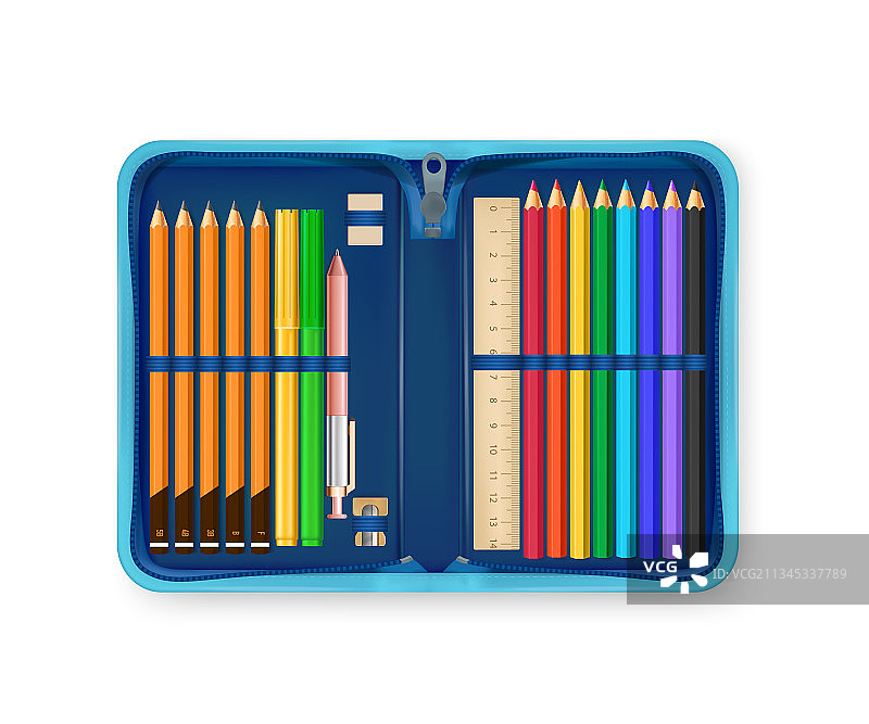 逼真铅笔盒图片素材