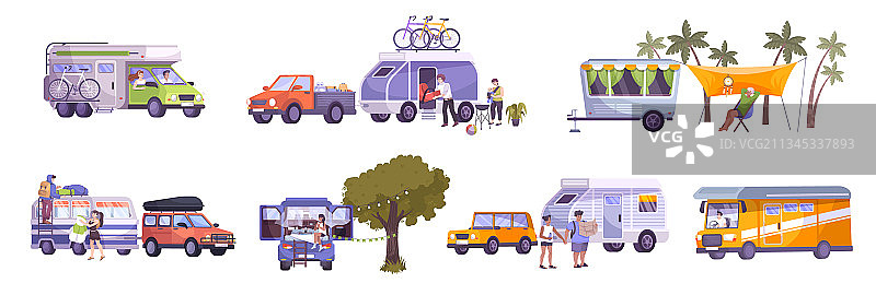 露营者扁平化设计图片素材