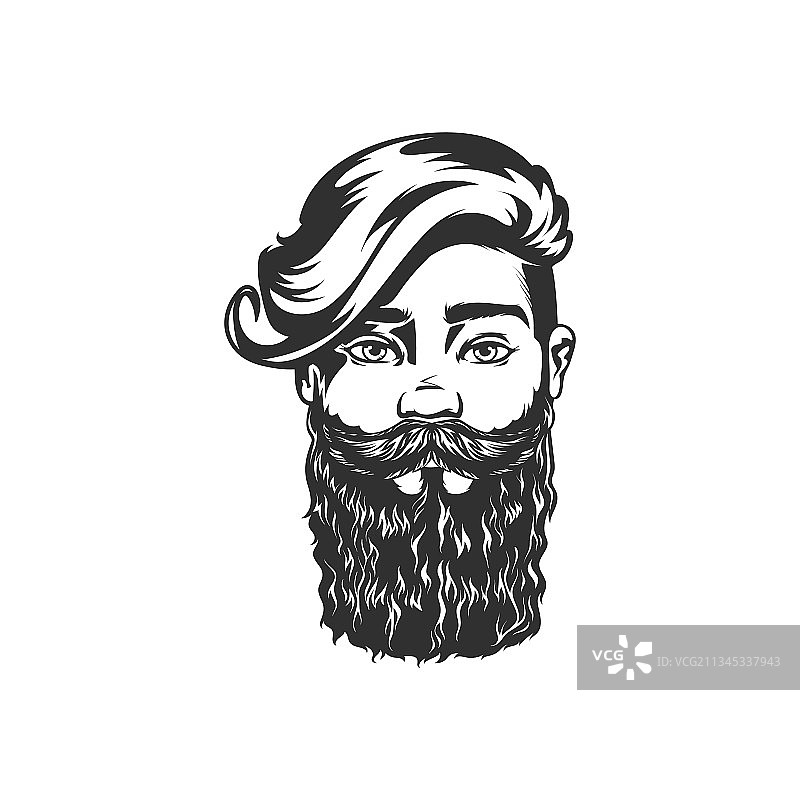 绅士时尚发型和胡须肖像图片素材