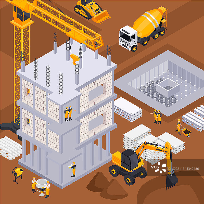 建筑2.5D背景图片素材