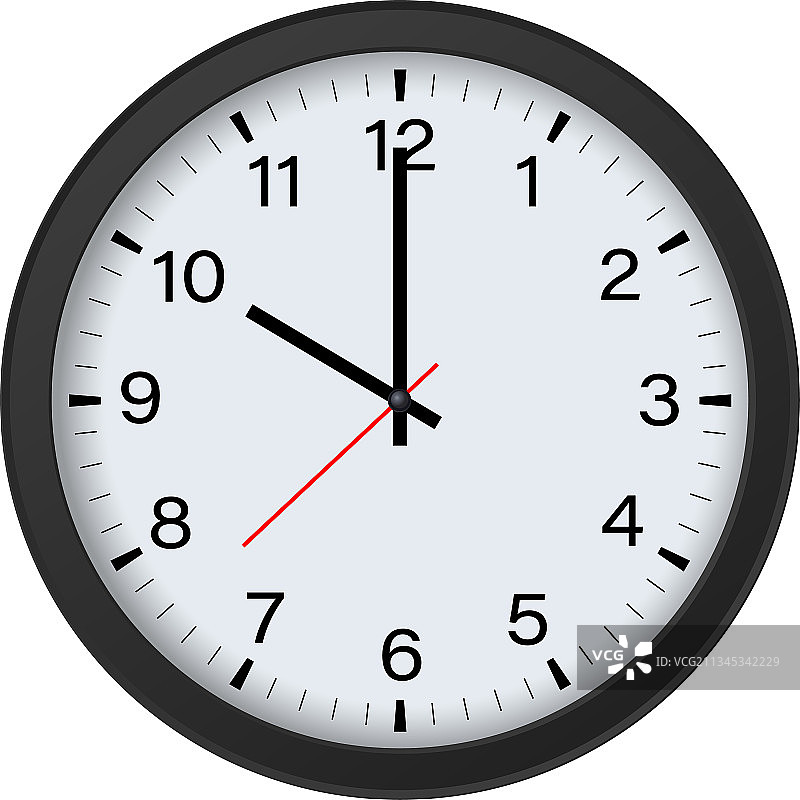 黑色圆形时钟样机，显示10点图片素材