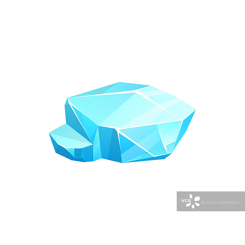 水晶冰块或冰山玻璃立方体图标图片素材