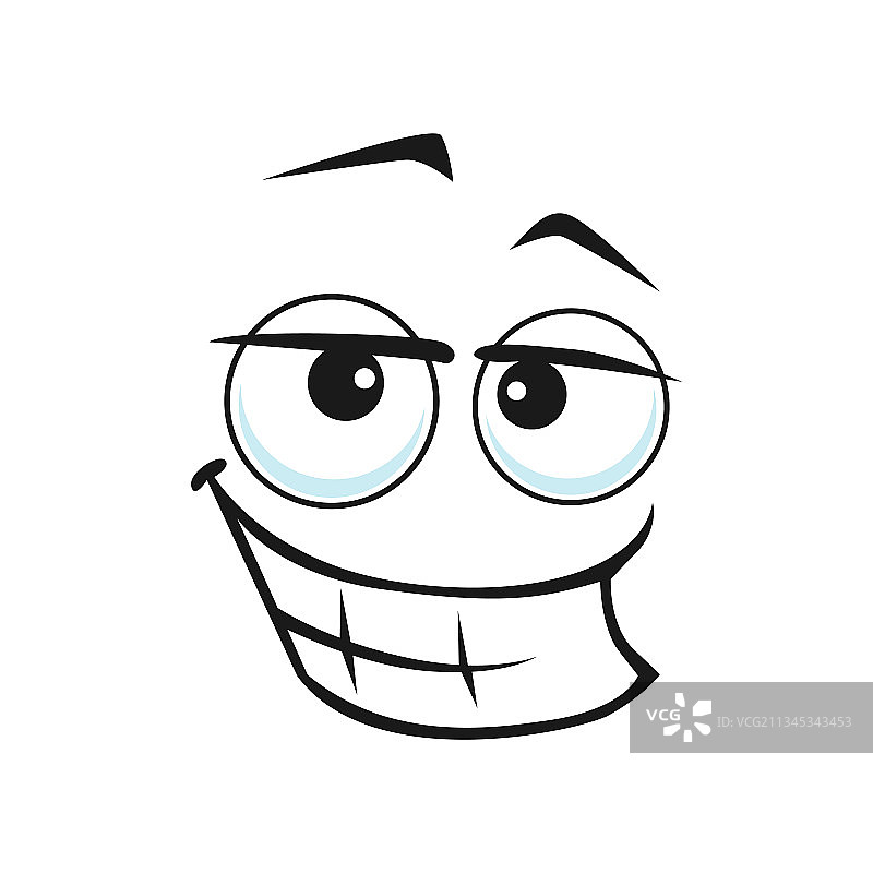 咧嘴笑的大眼睛表情符号社交聊天机器人头像图片素材