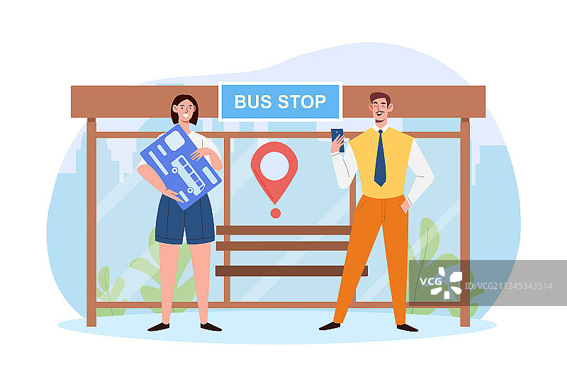 男女角色使用无线设备图片素材