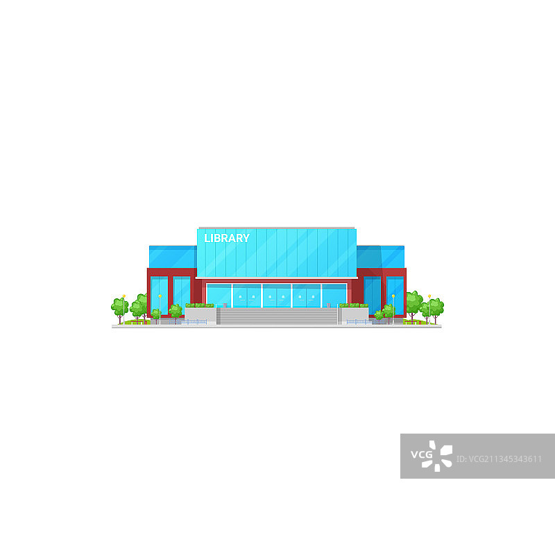当代图书馆建筑外观标志图片素材
