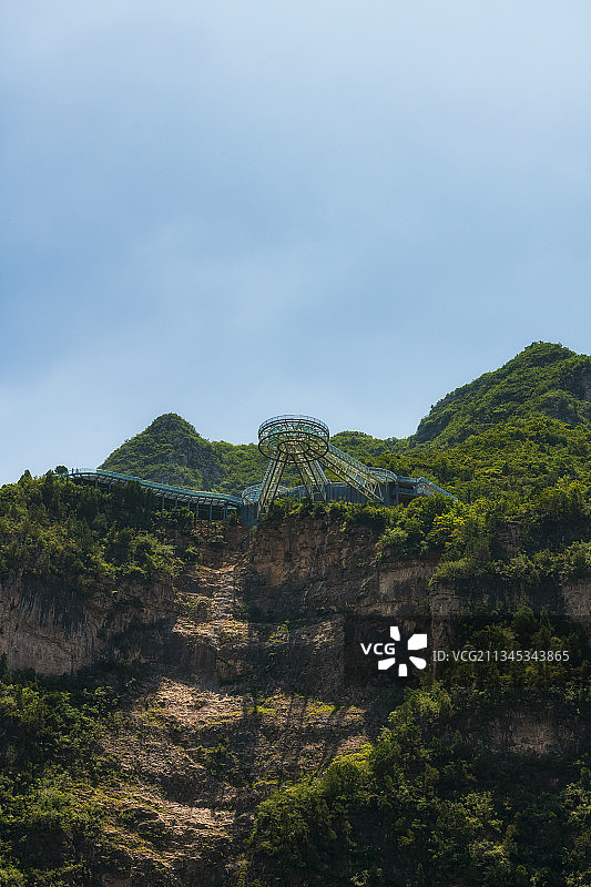 河南焦作修武县太行山脉云台山峰林峡景区观景台夏季风光图片素材