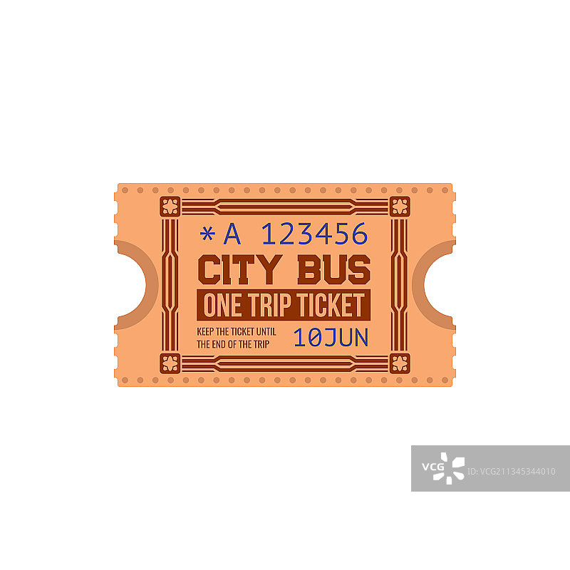 单程公交车票图片素材